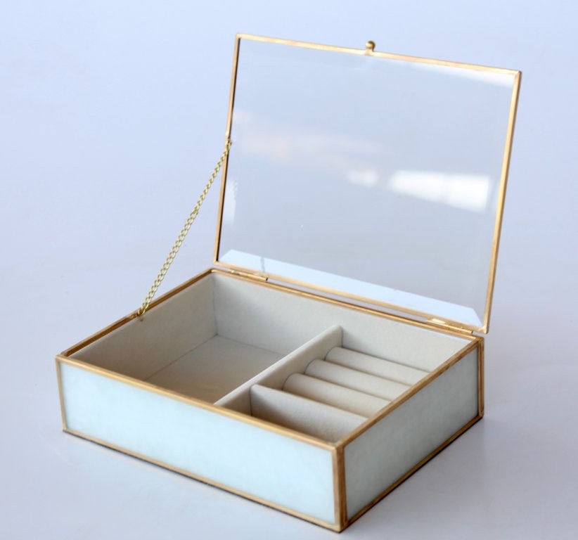 Glass And Velvet Jewellery Box